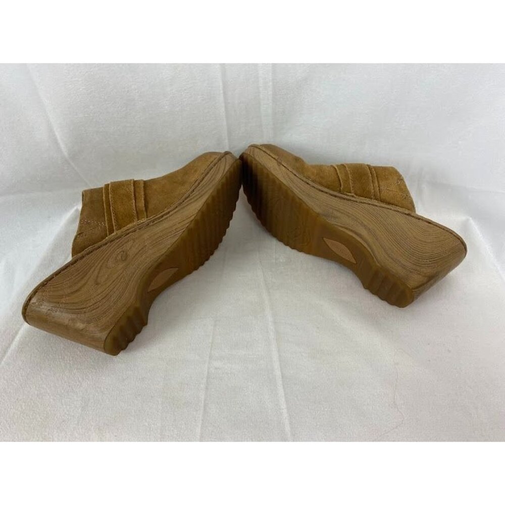 Born‎ Nola Distressed Suede Clogs Mule Wedge Heel Brown Women's 7 - Picture 5 of 5